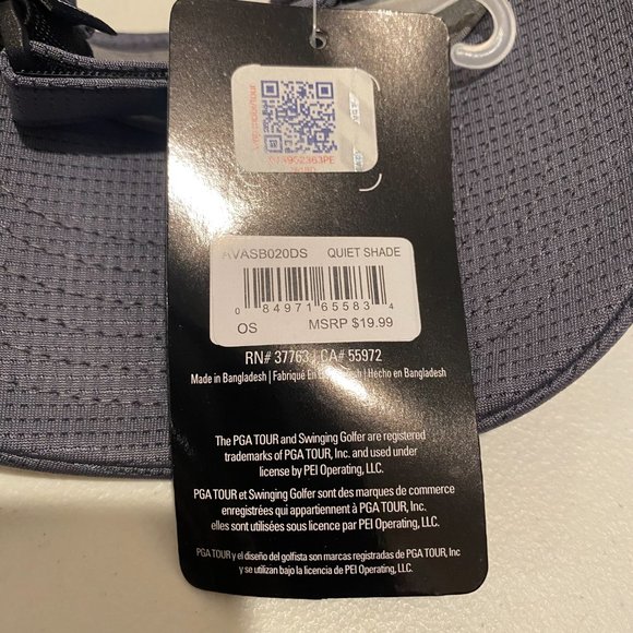 PGA Tour Fairway Mesh Golf Visor - AirFlux Ventilation - Quiet Shade Gray - NWT - Picture 4 of 4